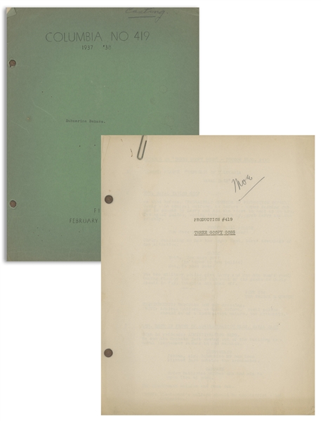 Moe Howard's 29pp. Script Dated February 1938 for The 1939 Three Stooges Film ''Three Little Sew and Sews'' -- Plus 3pp. Pages of Script Changes, Signed by Moe in Pencil -- Very Good